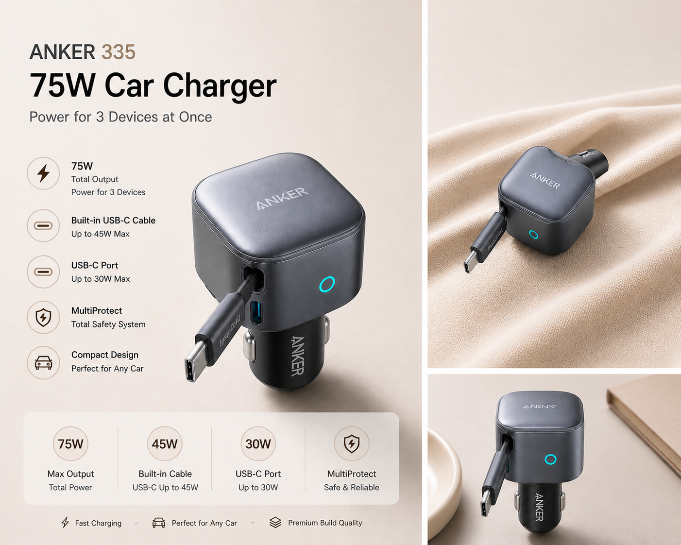 Anker car charger 75w