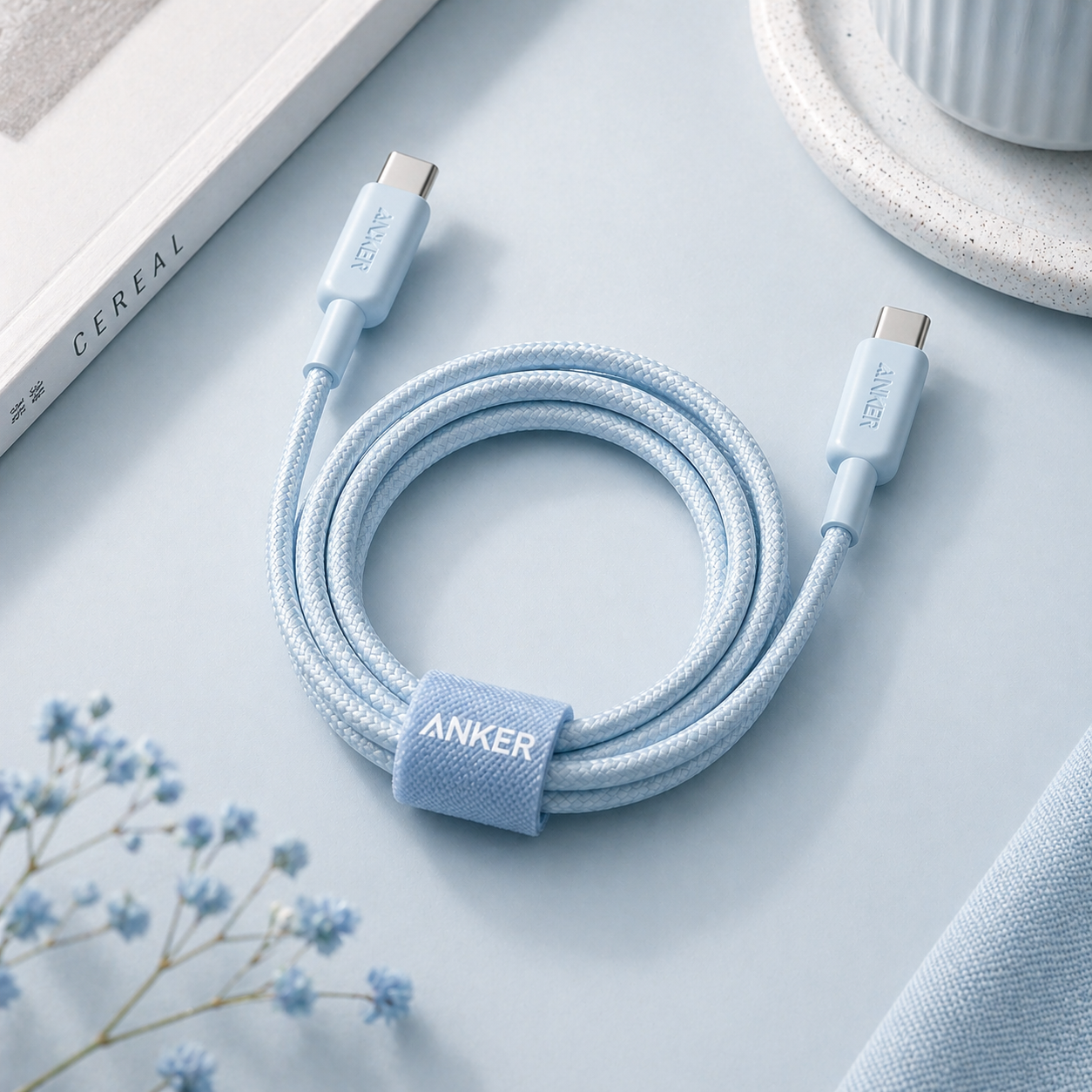anker cable c-c 100w - وصلة شحن تايب سي من انكر تدعم١٠٠ واط