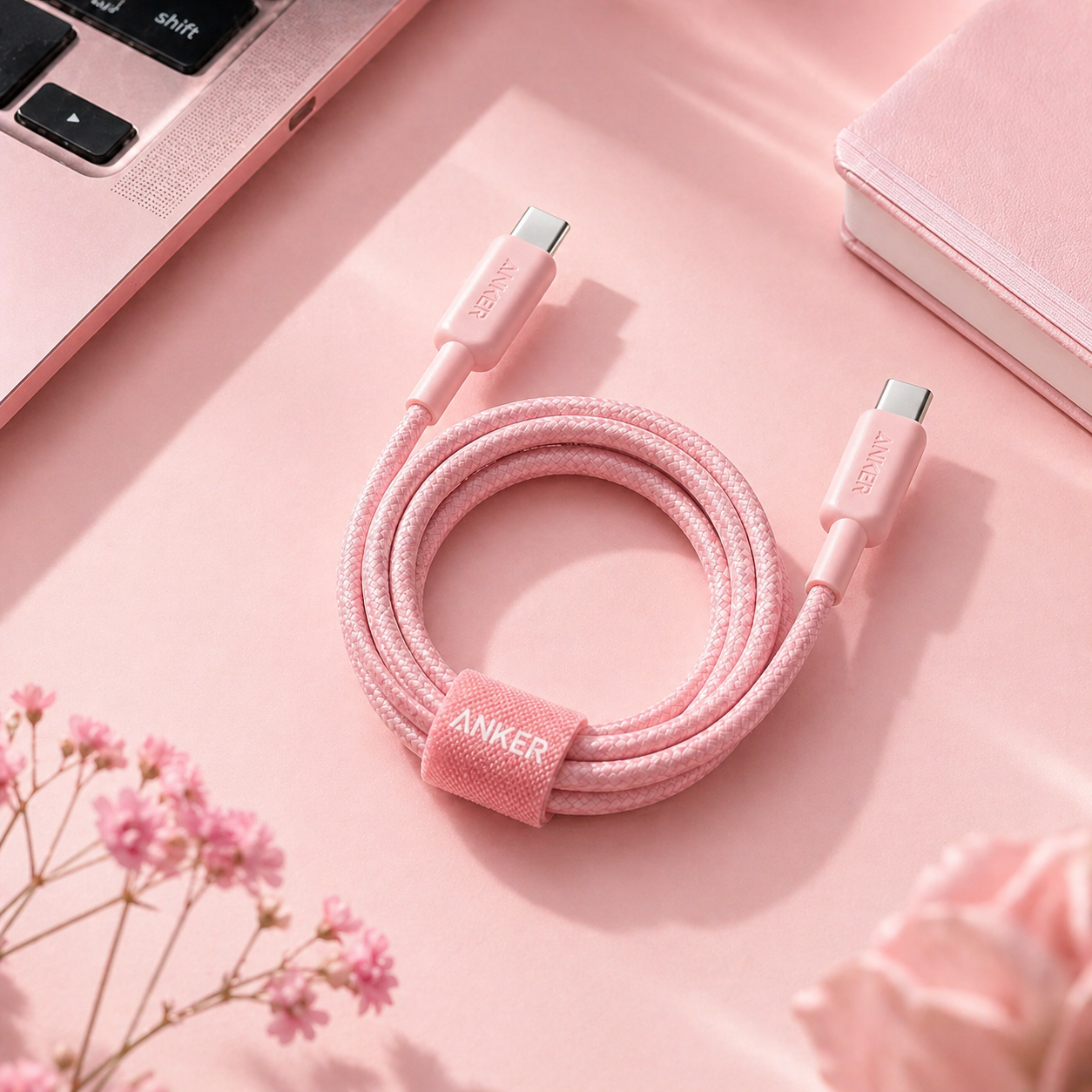 anker cable c-c 100w - وصلة شحن تايب سي من انكر تدعم١٠٠ واط