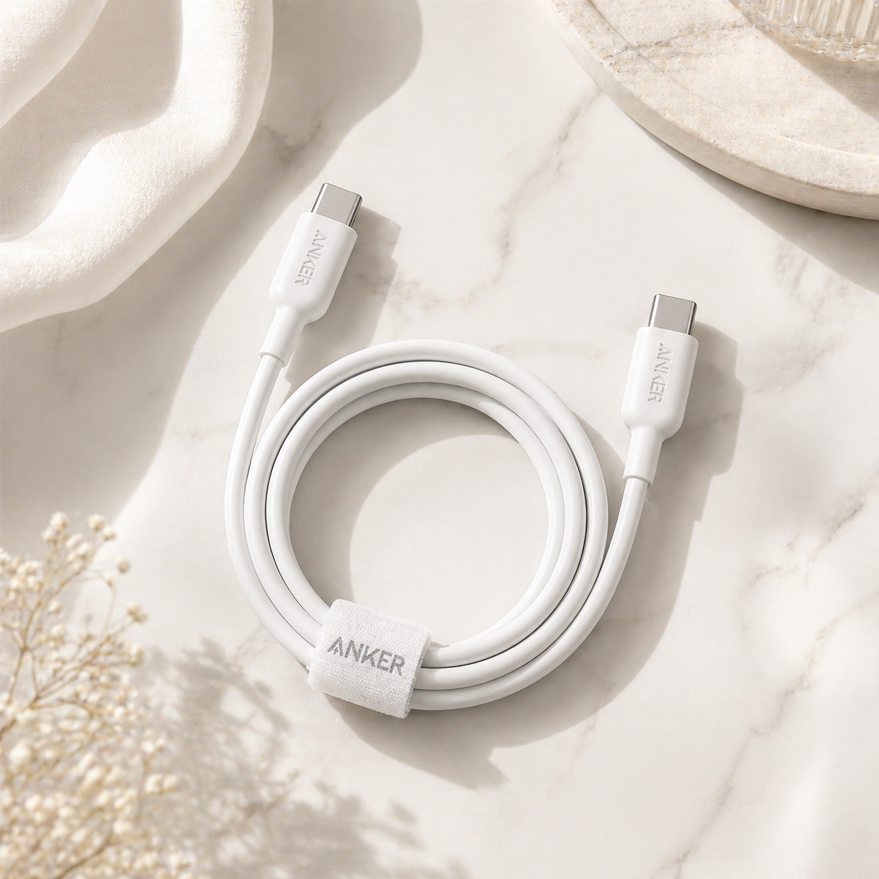 anker cable c-c 60w - وصلة شحن انكر تايب سي -تايب سي  تدعم ٦٠واط