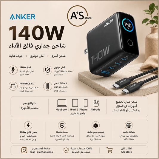 anker adapter 140w + c-c cable