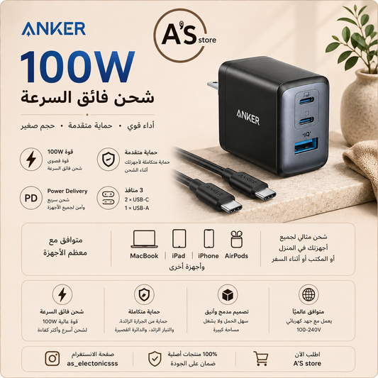 anker adapter 100w with c-c cable